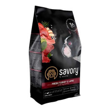 Сухий корм для собак Savory малих порід Індичка та ягня 1кг Сухий корм для собак Savory малих порід Індичка та ягня 1кг