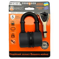 Замок навісний Aspect Premium ЗН-C-55-A 4 ключі Замок навісний Aspect Premium ЗН-C-55-A 4 ключі