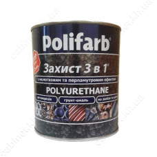 Грунт-емаль Polifarb Захист 3в1 з молотковим ефектом 0.7л коричнево-шоколадна Грунт-емаль Polifarb Захист 3в1 з молотковим ефектом 0.7л коричнево-шоколадна