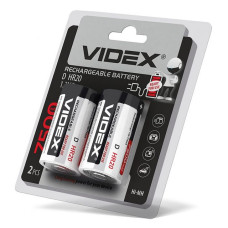 Акумулятор Videx D/HR20 великий бочонок 7500mAh 2шт блістер Акумулятор Videx D/HR20 великий бочонок 7500mAh 2шт блістер