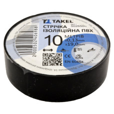 Ізолента ПВХ Takel 0.13х19мм 10м чорна Ізолента ПВХ Takel 0.13х19мм 10м чорна