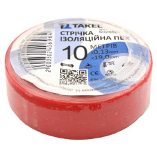 Ізолента ПВХ Takel 0.13х19мм 10м красная Ізолента ПВХ Takel 0.13х19мм 10м красная