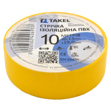 Ізолента ПВХ Takel 0.13х19мм 10м жовта Ізолента ПВХ Takel 0.13х19мм 10м жовта