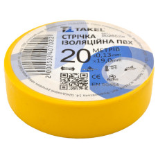 Ізолента ПВХ Takel 0.13х19мм 20м жовта Ізолента ПВХ Takel 0.13х19мм 20м жовта
