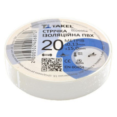 Ізолента ПВХ Takel 0.13мм х 15мм х 20м 10шт біла Ізолента ПВХ Takel 0.13мм х 15мм х 20м 10шт біла