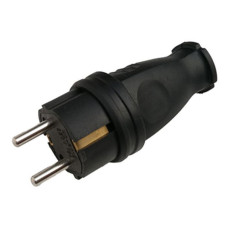 Вилка пряма Світлоприлад YK-405P з заземленням каучук чорна Вилка пряма Світлоприлад YK-405P з заземленням каучук чорна