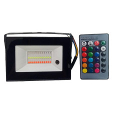 LED прожектор Lemanso 30W RGB з пультом IP65 чорний
