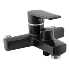 Змішувач для ванни Plamix Oscar-009 EURO короткий без шланга та лійки пластиковий картридж чорний Змішувач для ванни Plamix Oscar-009 EURO короткий без шланга та лійки пластиковий картридж чорний