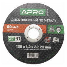 Диск відрізний по металу Apro 829004 125х1.2мм Диск відрізний по металу Apro 829004 125х1.2мм