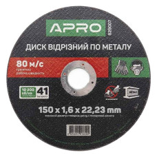 Диск відрізний по металу Apro 829007 150х1.6мм Диск відрізний по металу Apro 829007 150х1.6мм